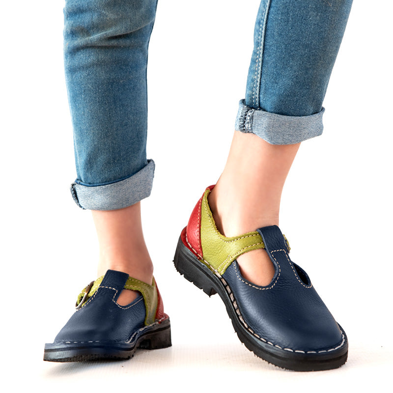 Children's T-Bar Shoe Multi-Colour