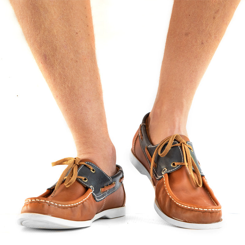 Mens tan and hot sale navy shoes