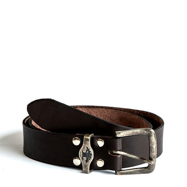 Buckle Belt with Rivet Detail – Groundcover Leather Company